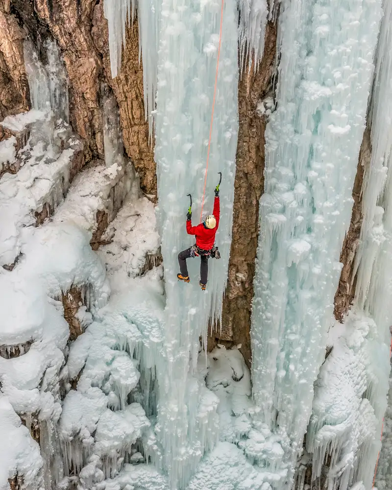 Ice climber at Ouray Ice Park